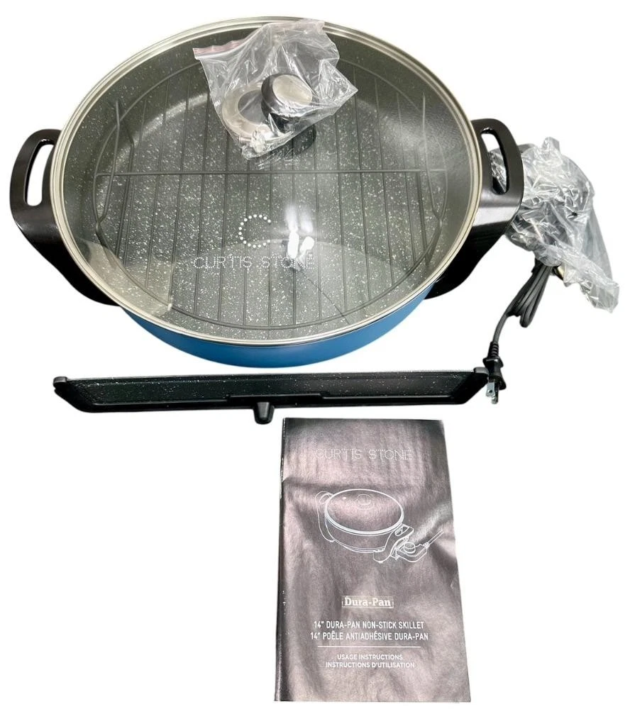 New Curtis Stone 14 in Non-stick Everyday Dura-Pan Electric Skillet Glass Lid