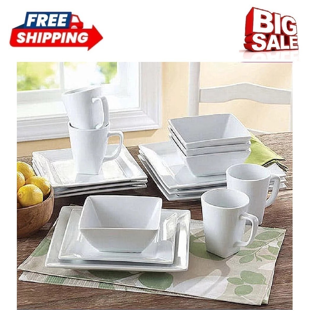 Better Homes Square Stoneware Dinnerware Sets Square Crockery