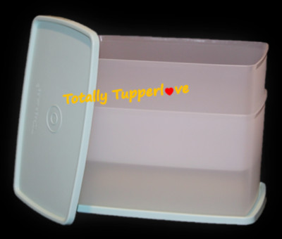 Tupperware 2 Freeze-It Rectangles 10 Cups Set Freezer Square Rounds Mint EUC