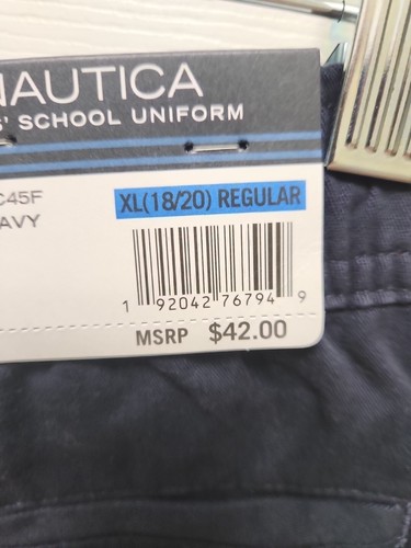 NAUTICA Boys Uniform Tapered-Fit Stretch Joggers with Reinforced Knees XL 18-20 - Picture 4 of 6