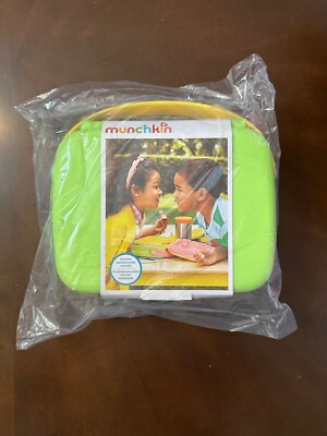 Munchkin  Lunch  Bento Box for Kids, Includes Utensils, Green