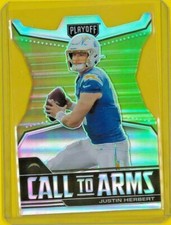 2021 Panini Playoff JUSTIN HERBERT Call to Arms Die-Cut Silver Prizm CASE HIT!!