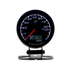 2.5 60mm Pointer Digital Fuel Pressure Gauge Adjustable Led Press Meter Black