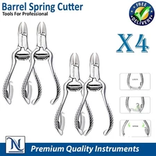 X4 Toe Nail Nipper Clipper Cutter Stainless Steel Heavy Duty Barrel Spring 4.5"