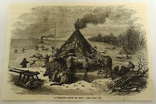 1878 magazine engraving ~ A SAMOIEDE JOUTE OR TENT