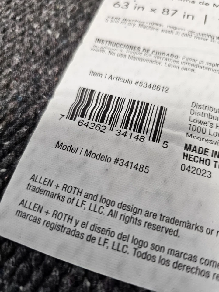 Alfombra nueva interior STAINMASTER Allen Roth lavable Tokali Medallion 5 X 8 espuma de mar Foto 4 de 4