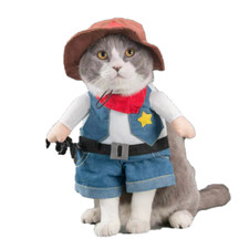 Cat Sheriff Funny Pet Halloween Costume Apparel Kitten Clothes