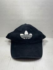 Vintage 90s Adidas Black Spell Out Logo Snap Back Baseball Trucker Hat