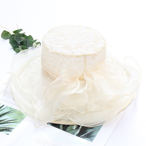 Mujeres Lentejuelas Organza Malla Sombrero Sol Verano Ala Ancha Fiesta Elegante Boda - Imagen 13 de 15