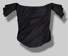 532 Rozie Corsets Women Black Off-The-Shoulder Taffeta Corset Top Size 42