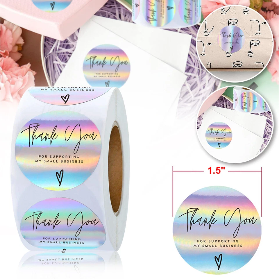500Pcs 1/1.5" Thank You Stickers Thank You For Supporting Small Business Labels - Image 3 of 4
