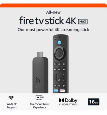 Komplett neuer Amazon Fire TV Stick 4K Max Streaminggerät | Unterstützt Wi-Fi 6E - NEU
