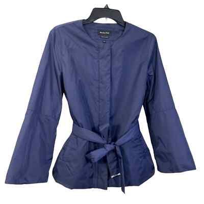 Massimo Dutti Jacket Size M Wide Sleeve Belted Navy | eBay