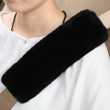 2pcs Car Auto Sheepskin Seat Belt Covers Shoulder Strap Pads Cushion Headrest