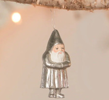 3" Bethany Lowe Mini Silver Belsnickel Santa Ornament Retro Christmas Decor