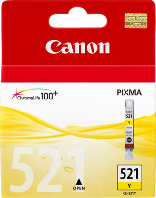 CANON 2396B001 CLI-521Y ORIGINAL YELLOW CARTRIDGE FOR PIXMA iP3600/ip4600