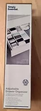 New Simply Essential Adjustable Dresser Drawer Organizers  (6) White Organizers