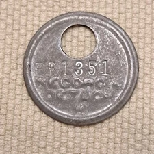 Vintage Record & Detach Inventory Tag Car Key FB1351    ITEM NUMBER-  PB1593