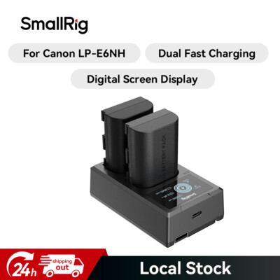 SmallRig 2x Akku + Dual-Ladegerät für LP-E6NH für Canon R5, R6,R, 5DII/III/IV,6D