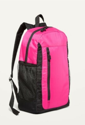 NWT Old Navy Ripstop Nylon Tech Backpack Bright Flamingo  display picture 1