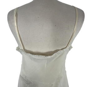 Vintage Philmade Lace Trim Full Slip Nightgown Women's Size 38 Tricot White USA