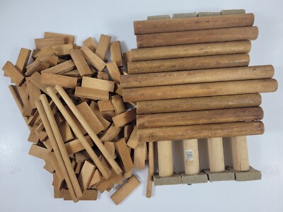 Lot of 140+ Scenery Replacement Parts Logs Wooden Parts Kit Bashing Layout