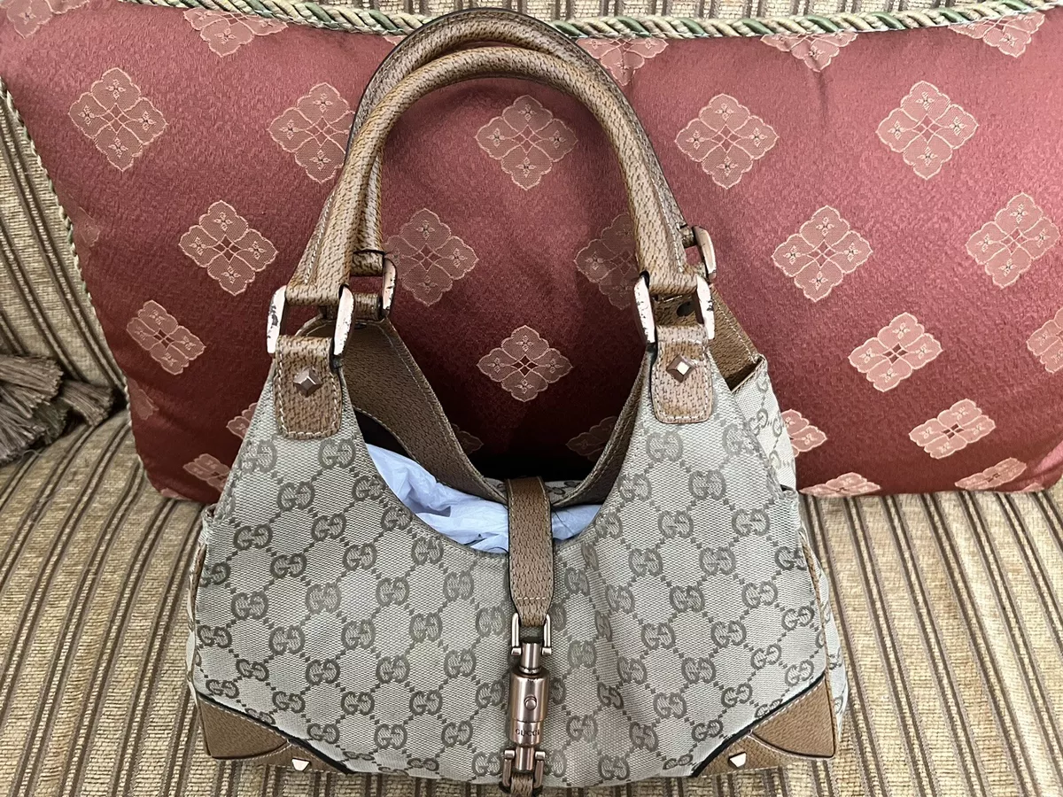 GUCCI-Abbey-GG-Canvas-Leather-Hand-bag-Beige-Dark-Brown-145750 –  dct-ep_vintage luxury Store