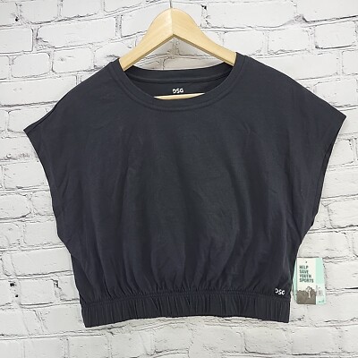 Dicks Sporting Goods Tee Top Womens Sz M Med Black Cinched Hem New With Tags 