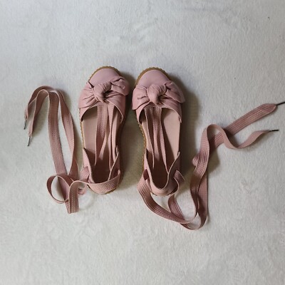Puma Fenty Rihanna Shoes Womens 7.5 Bow Creeper Platform Lace Up Sandals Pink
