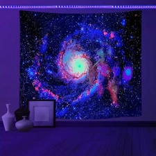 Psyhilar Blacklight Tapestry Glow in the Dark UV Space Universe S:40"x30" 