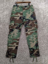 VTG Military Pants Men 32x32 Trousers Combat Cargo Woodland Camo Hot Weather Y2K