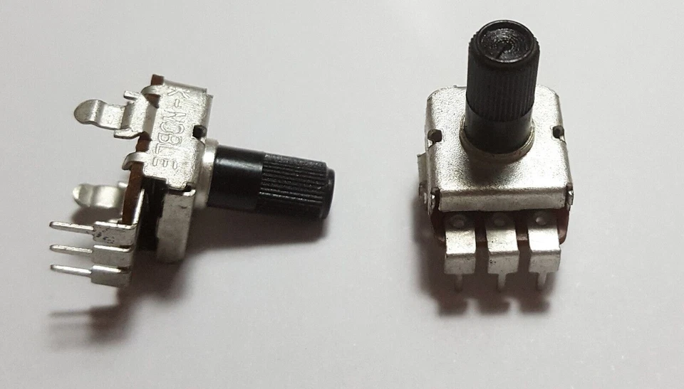 4pcs Noble 250k Linear Taper Potentiometer Round Knurled Plastic Shaft PCB 9mm - Image 4 of 4