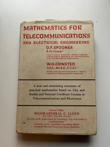 Mathematics For Telecommunications And Electrical Engineering 1959 D F SPOONER - Photo 1/7