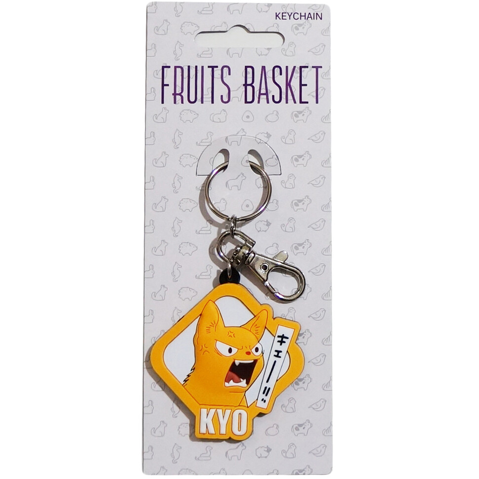 Fruits Basket New Anime Angry Kyo Sohma Cat Face PVC Keychain