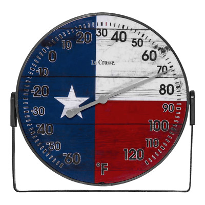 104-105TX La Crosse 5'' Indoor/Outdoor Dial Thermometer with Bracket - Americana