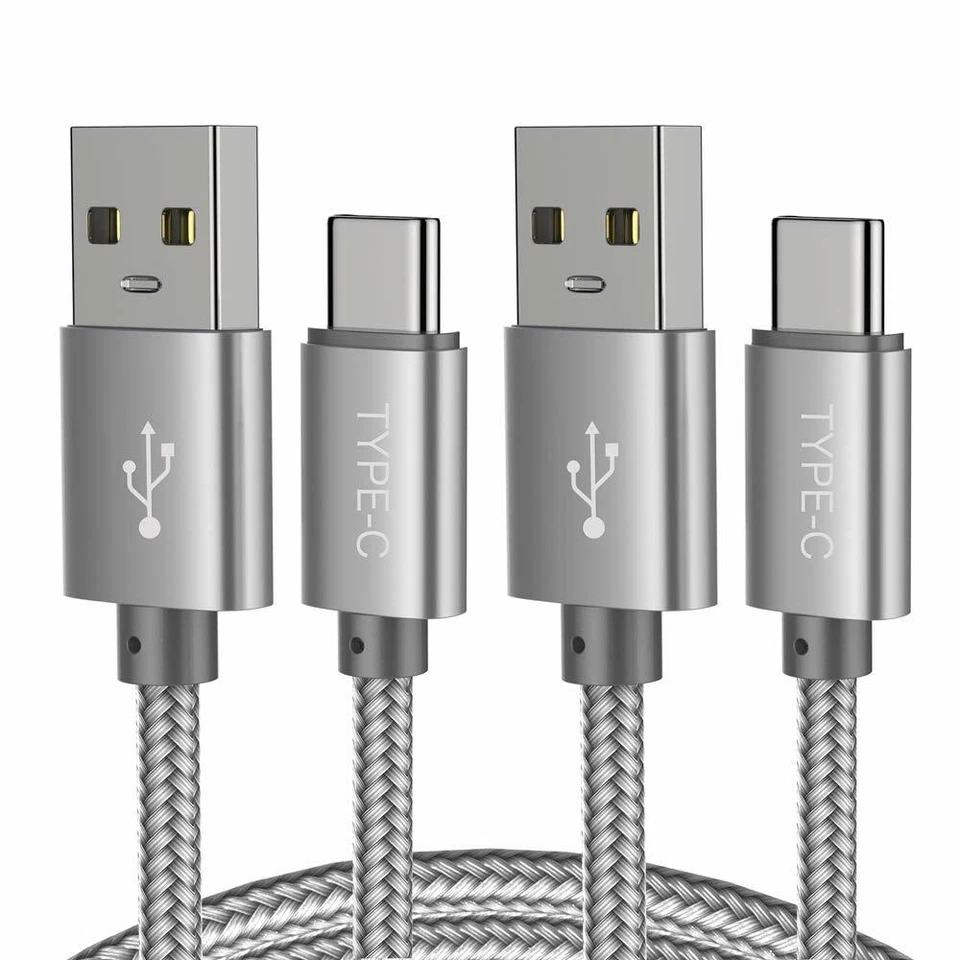 3x10Ft Heavy DutyType USB C Cable Braided for Samsung Galaxy S8 S10 Note A20 A50 - Image 2 of 4