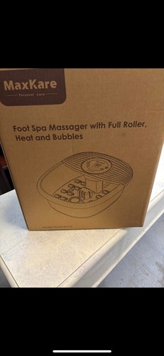 MaxKare Foot Bath Massager Heat Bubbles Vibration 14 rollers XKAM-SPA18 Green