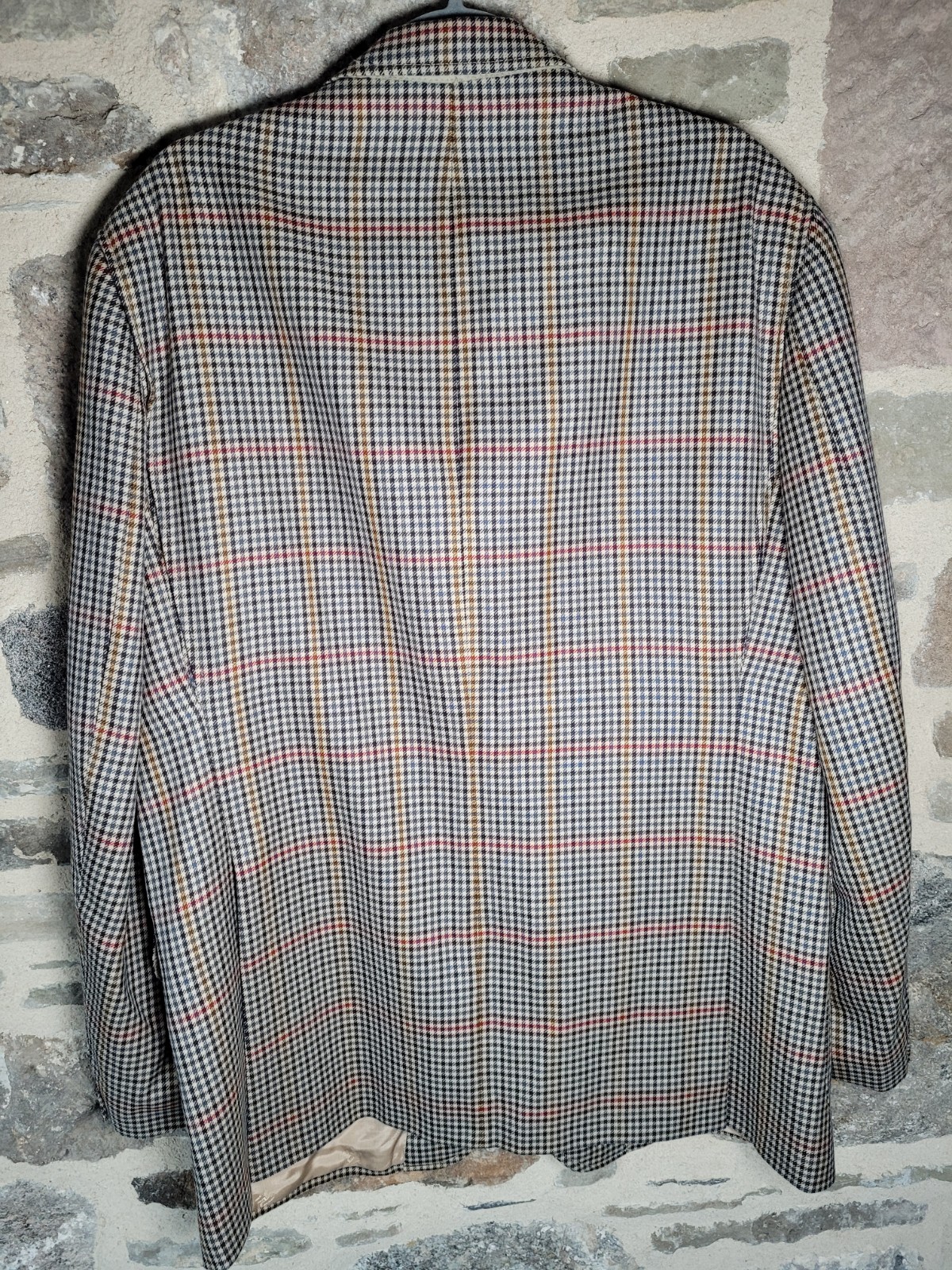 DAKS Signature Blazer 100percent Wool Houndstooth Check Jacket Made in UK 46R image 3