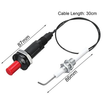 Piezo Zünder mit Kabel Druckknopf Zündung für Grill Herd Ofen Camping