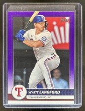 2026 Topps Flagship Wyatt Langford Purple #56/75 Rangers