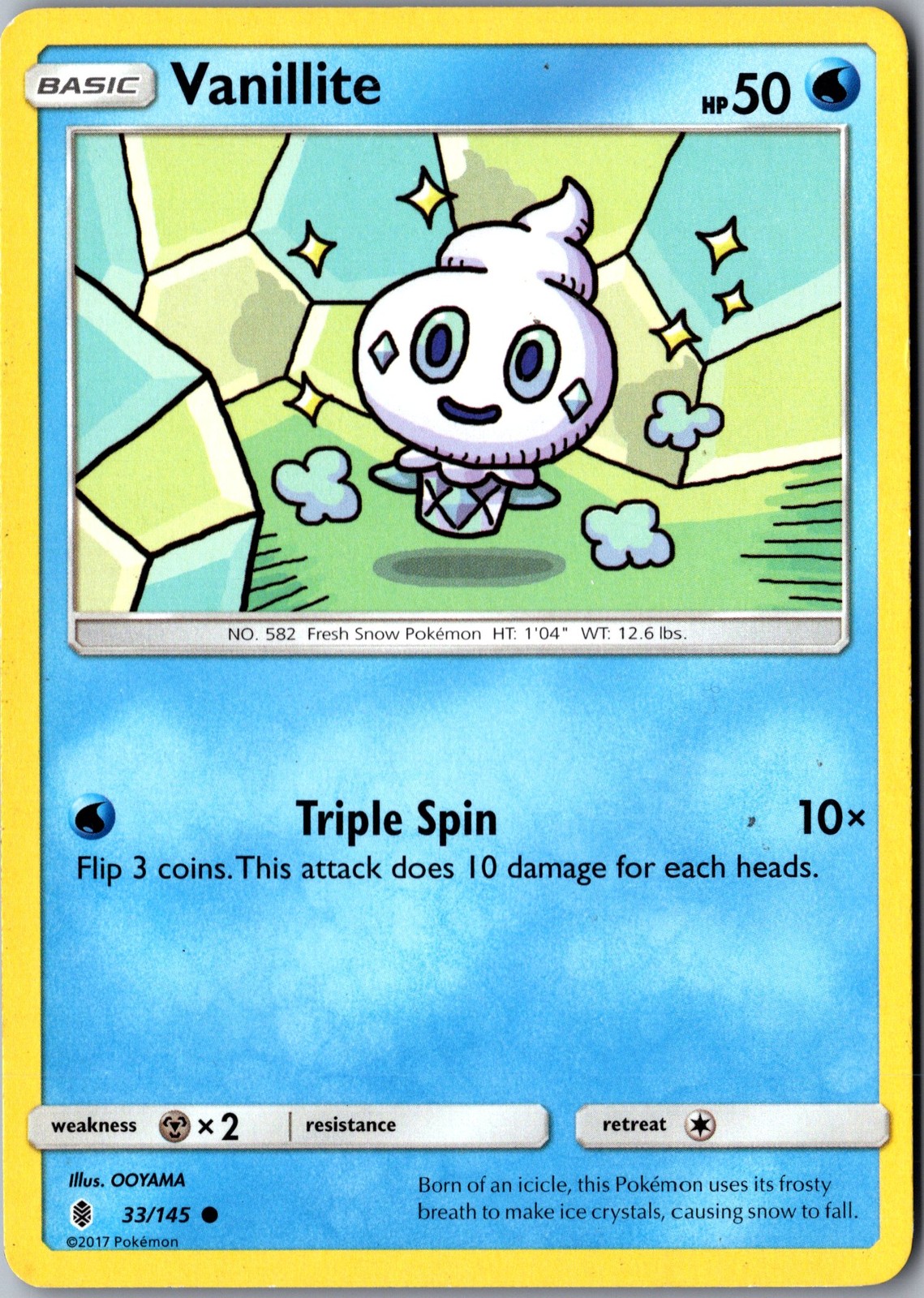 Vanillite 33/145 Common Guardians Rising Lightly Played Pokemon Card TCG Single