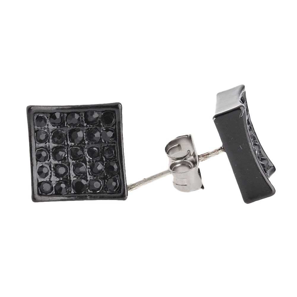 Черная блестящая глазурь Ohrstecker - КВАДРАТНАЯ 10 мм schwarz 1990₽