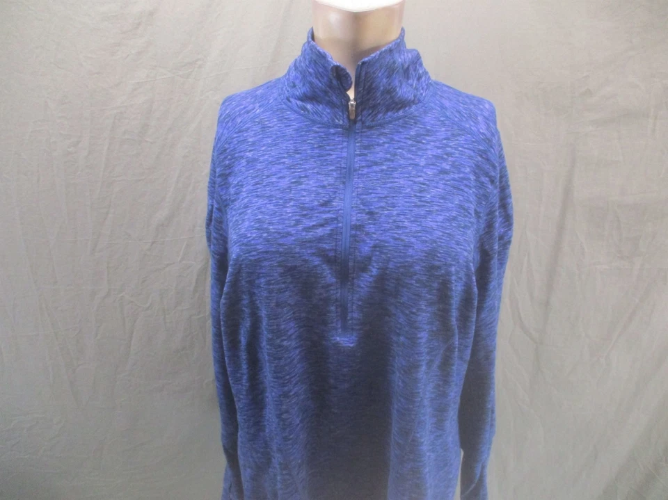Ropa deportiva de manga larga Zella talla 1X azul melange 1/2 cremallera 717 Foto 2 de 4