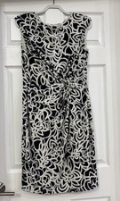 Lauren Ralph Lauren Women's Sleeveless Knee Length Black And White Dress Size 14