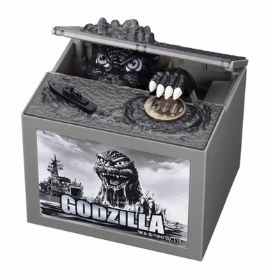 Godzilla Bank Monochrome Ver. Piggy Bank TOHO Background Music Godzilla Sound