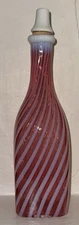 Hobbs Cranberry Opalescent Swirl Barber Bottle