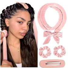 Heatless Curling Rod Headband   Soft Foam Hair Curlers for Sleeping, No-Heat Ove
