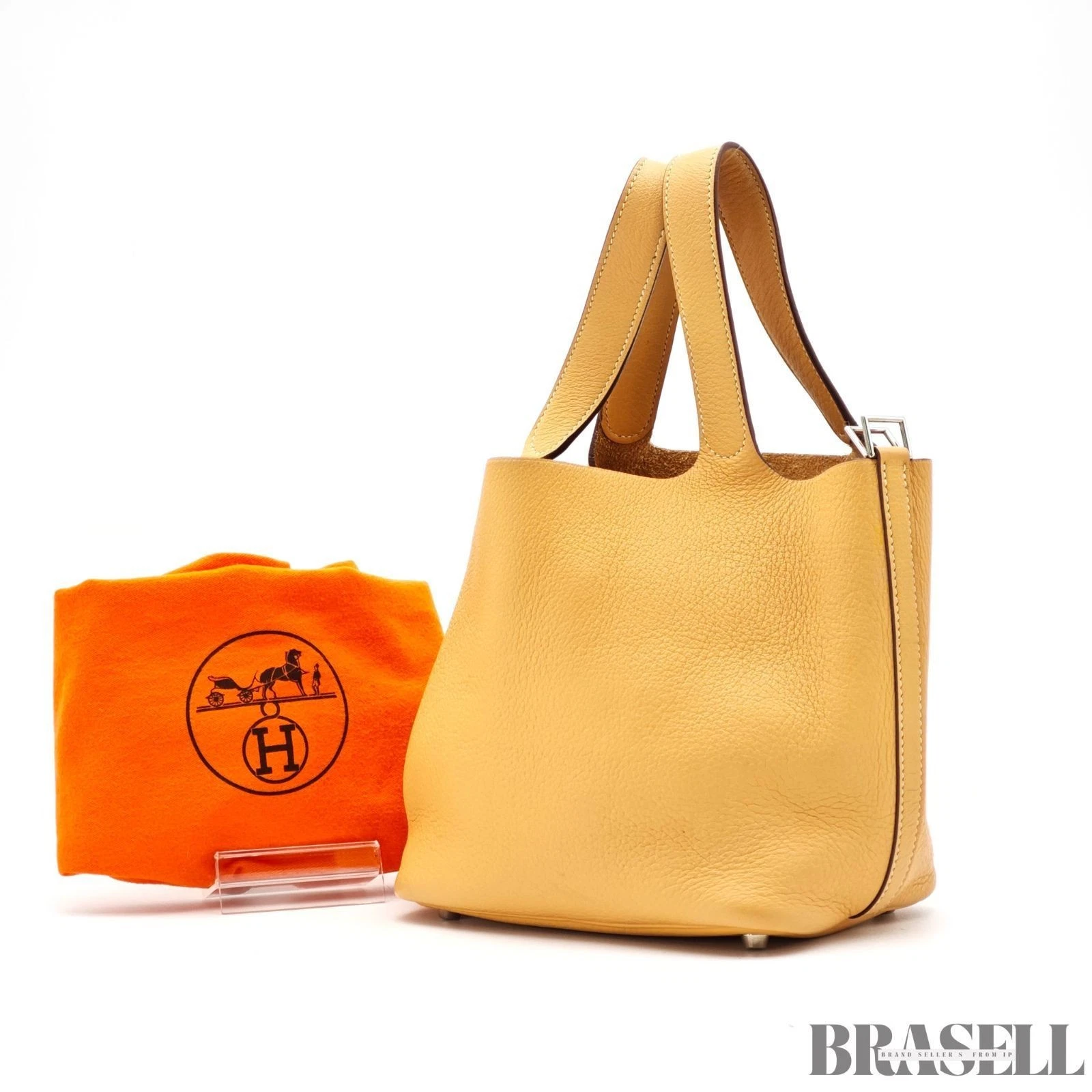 Hermes — Hermes Picotin PM Bucket Bag Handbag Beige Women Silver Hardware With Dust Bag