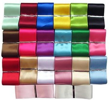 1 1/2 Inch 40mm 20Yards Single Face Solid Satin Polyester Ribbon 20 Colors ...