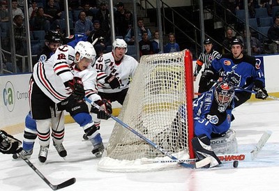 Rene Bourque Norfolk Admirals misses on the wrap around atte- Ice Hockey Photo
